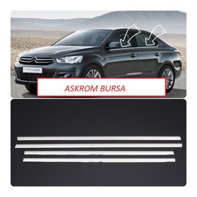 Citroen Elysee 2012 Üzeri Paslanmaz Çelik 4 Parça Krom Cam Çıtası