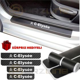 Citroen Elysee 4 Adet Karbon Kapı Eşiği Sticker