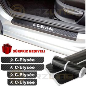 Citroen Elysee 4 Adet Karbon Kapı Eşiği Sticker