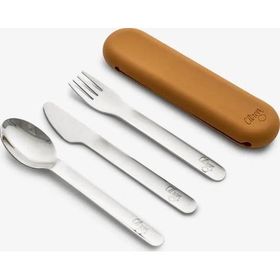 Citron 1060643 Caramel Silikon Kılıflı Paslanmaz Çelik 3'lü Çatal Bıçak Kaşık Takımı