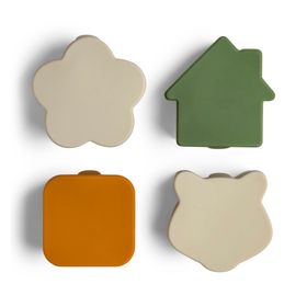 Citron 1061008 Grey/Green/Caramel 4'lü Silikon Beslenme Kutusu Düzenleyicileri