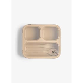 Citron 1061015 Beige Çatal ve Kaşıklı Bento Beslenme Kutusu Seti