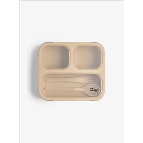 Citron 1061015 Beige Çatal ve Kaşıklı Bento Beslenme Kutusu Seti