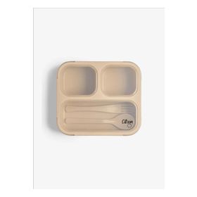 Citron 1061015 Beige Çatal ve Kaşıklı Bento Beslenme Kutusu Seti