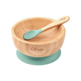 Citron 1073599 Green Vakum Tabanlı Organik Bambu Kase Seti