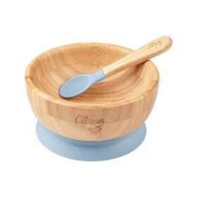 Citron 1073605 Blue Vakum Tabanlı Organik Bambu Kase Seti