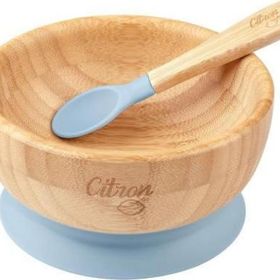 Citron 1073605 Blue Vakum Tabanlı Organik Bambu Kase Seti