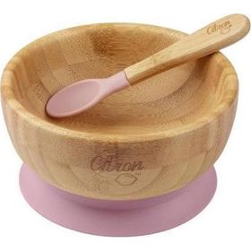 Citron 1073612 Blush Pink Vakum Tabanlı Organik Bambu Kase Seti