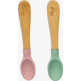 Citron 1073667 Green Pink 2'li Organik Bambu Kaşık Seti