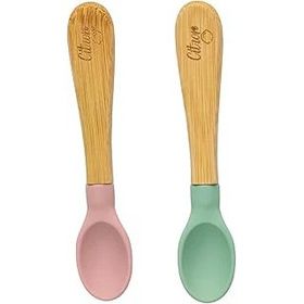 Citron 1073667 Green Pink 2'li Organik Bambu Kaşık Seti