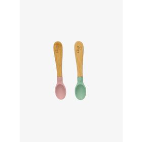 Citron 1073667 Green Pink 2'li Organik Bambu Kaşık Seti