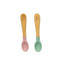 Citron 1073667 Green Pink 2'li Organik Bambu Kaşık Seti