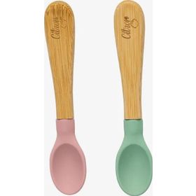 Citron 1073667 Green Pink 2'li Organik Bambu Kaşık Seti