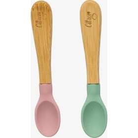 Citron 1073667 Green Pink 2'li Organik Bambu Kaşık Seti