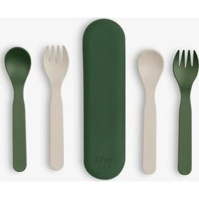 Citron 1196953 Yeşil Krem Bio-Based 2'li Çatal Kaşık Takımı ve Kutusu