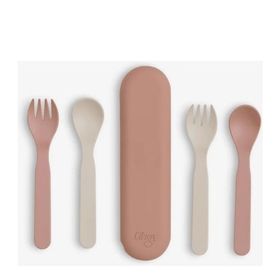 Citron 1196960 Bio-Based 2'li Pembe-Krem Çatal Kaşık Bıçak Takımı