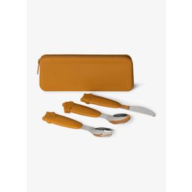 Citron 1286418 Caramel Çantalı Silikon Saplı Paslanmaz Çelik Çatal Bıçak ve Kaşık Takımı