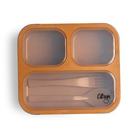 Citron 1286845 Karamel Çatal ve Kaşıklı Bento Beslenme Kutusu Seti