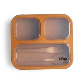 Citron 1286845 Karamel Çatal ve Kaşıklı Bento Beslenme Kutusu Seti