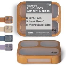 Citron 1286845 Karamel Çatal ve Kaşıklı Bento Beslenme Kutusu Seti