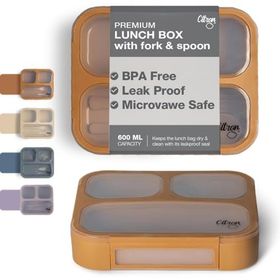 Citron 1286845 Karamel Çatal ve Kaşıklı Bento Beslenme Kutusu Seti