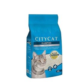City Cat Aktif Karbonlu Topaklanan Kokusuz 10 lt Doğal Kedi Kumu