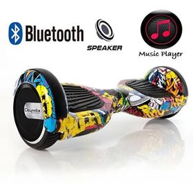 Citymate CS-600 Kasa Sarı Grafiti 6.5 Bluetooth Hoparlörlü Elektrikli Kaykay Hoverboard ve Çanta