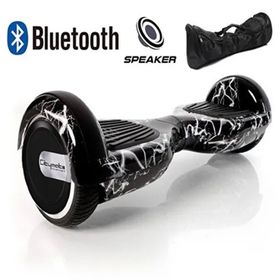 Citymate CS-600 Kasa Siyah Dalga Grafity 6.5 Bluetooth Hoparlörlü Elektrikli Kaykay Hoverboard ve Çanta