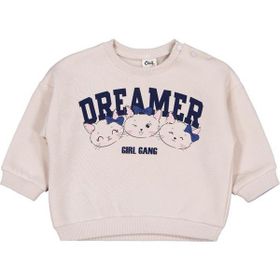 Civil Ayıcık Baskılı Çizgili 6-18 Ay Açık Taş Bebek Sweatshirt