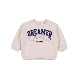 Civil Ayıcık Baskılı Çizgili 6-18 Ay Açık Taş Bebek Sweatshirt