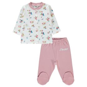 Civil Baby 1-6 Ay Pudra Kız Bebek Pijama Takımı