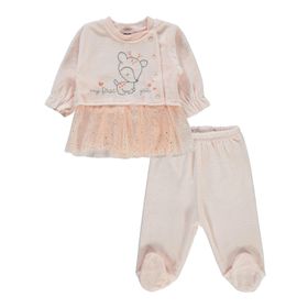 Civil Baby 1-6 Ay Pudra Kız Bebek Pijama Takımı