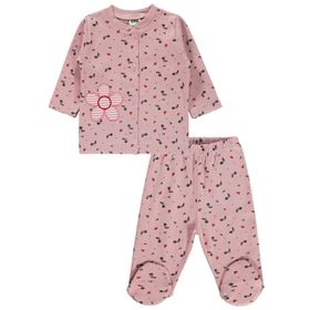Civil Baby 1-6 Ay Pudra Kız Bebek Pijama Takımı