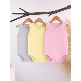 Civil Baby 3'lü Karışık Renk 3-36 Ay Pembe Çıtçıtlı Badi