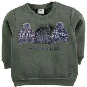 Civil Baby 6-18 Ay Haki Erkek Bebek Sweatshirt