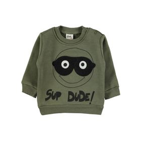 Civil Baby 6-18 Ay Haki Erkek Bebek Sweatshirt