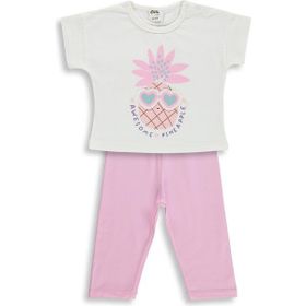 Civil Baby Ananas Baskılı 6-18 Ay Ekru Takım