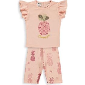 Civil Baby Ananas Baskılı 6-18 Ay Pudra - Açık Somon Takım
