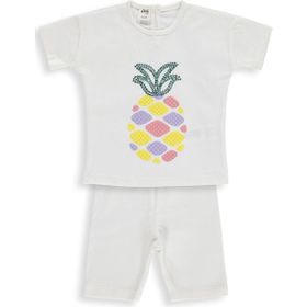 Civil Baby Ananas Nakışlı 6-18 Ay Ekru Takım