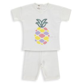 Civil Baby Ananas Nakışlı 6-18 Ay Ekru Takım