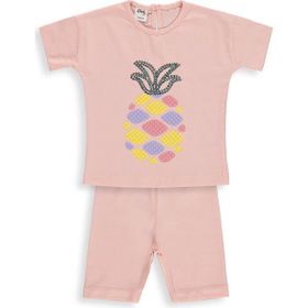 Civil Baby Ananas Nakışlı 6-18 Ay Pudra - Açık Somon Takım