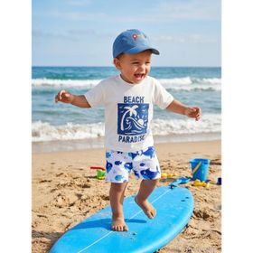 Civil Baby Balık Baskılı 6-18 Ay Beyaz Şort Mayo