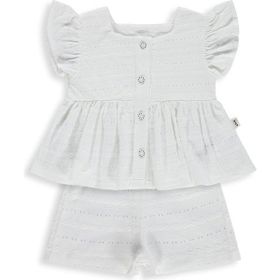 Civil Baby Brodeli Şortlu 6-18 Ay Ekru Takım