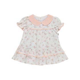 Civil Baby Çiçek Empirme Bebe Yaka 6-18 Ay Beyaz Elbise