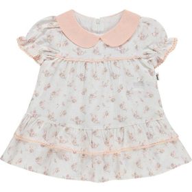 Civil Baby Çiçek Empirme Bebe Yaka 6-18 Ay Beyaz Elbise