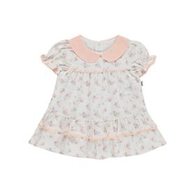 Civil Baby Çiçek Empirme Bebe Yaka 6-18 Ay Beyaz Elbise
