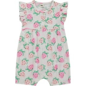 Civil Baby Çilek Empirme 6-18 Ay Ekru Tulum