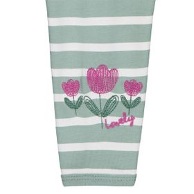 Civil Baby Çizgi Emp. Çiçek Nakışlı 6-18 Ay Yeşil Sweatshirt