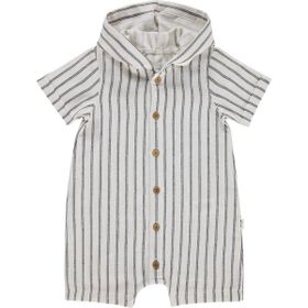 Civil Baby Çizgili Kapüşonlu 6-18 Ay Lacivert Tulum