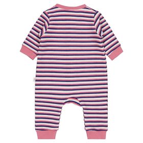 Civil Baby Çizgili ve Nice Nakışlı 6-18 Ay Pembe Tulum